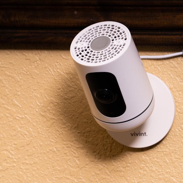 Vivint indoor camera mounted to wall